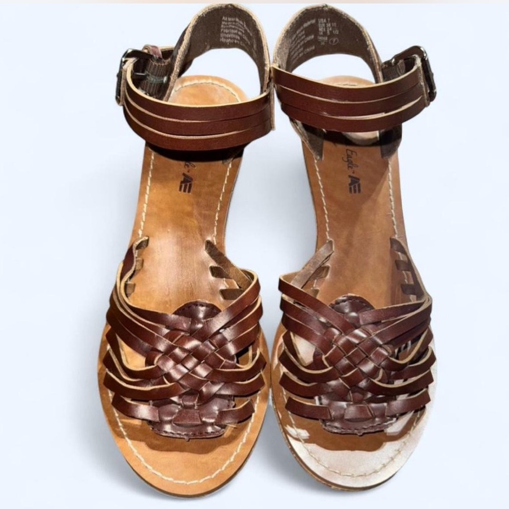 American Eagle Outfitters Dark Brown Woven Sandals